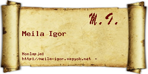 Meila Igor névjegykártya